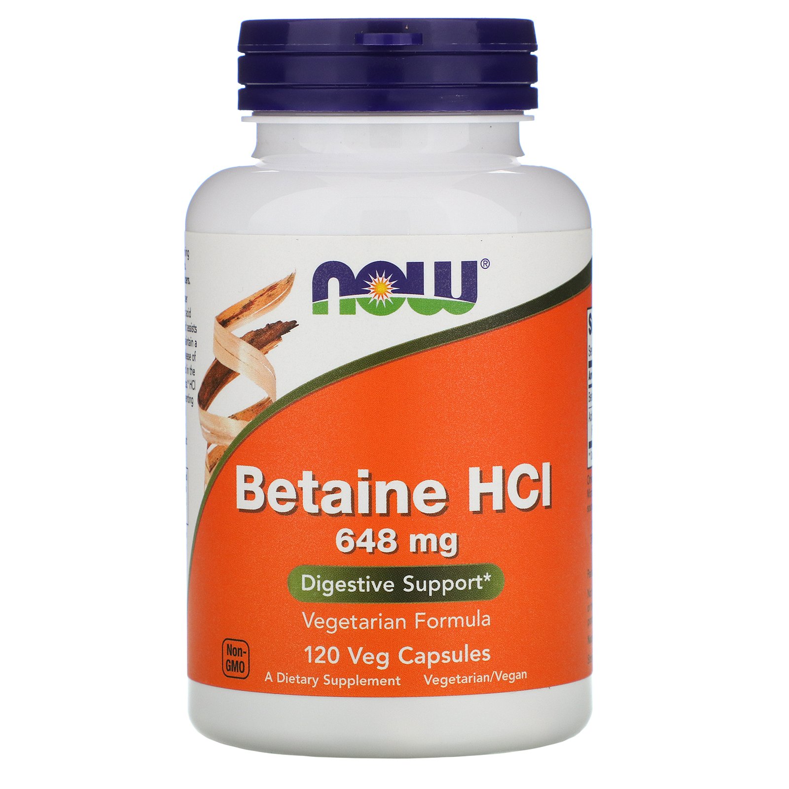 Betaine HCl 648 mg - 120 Veg Capsules